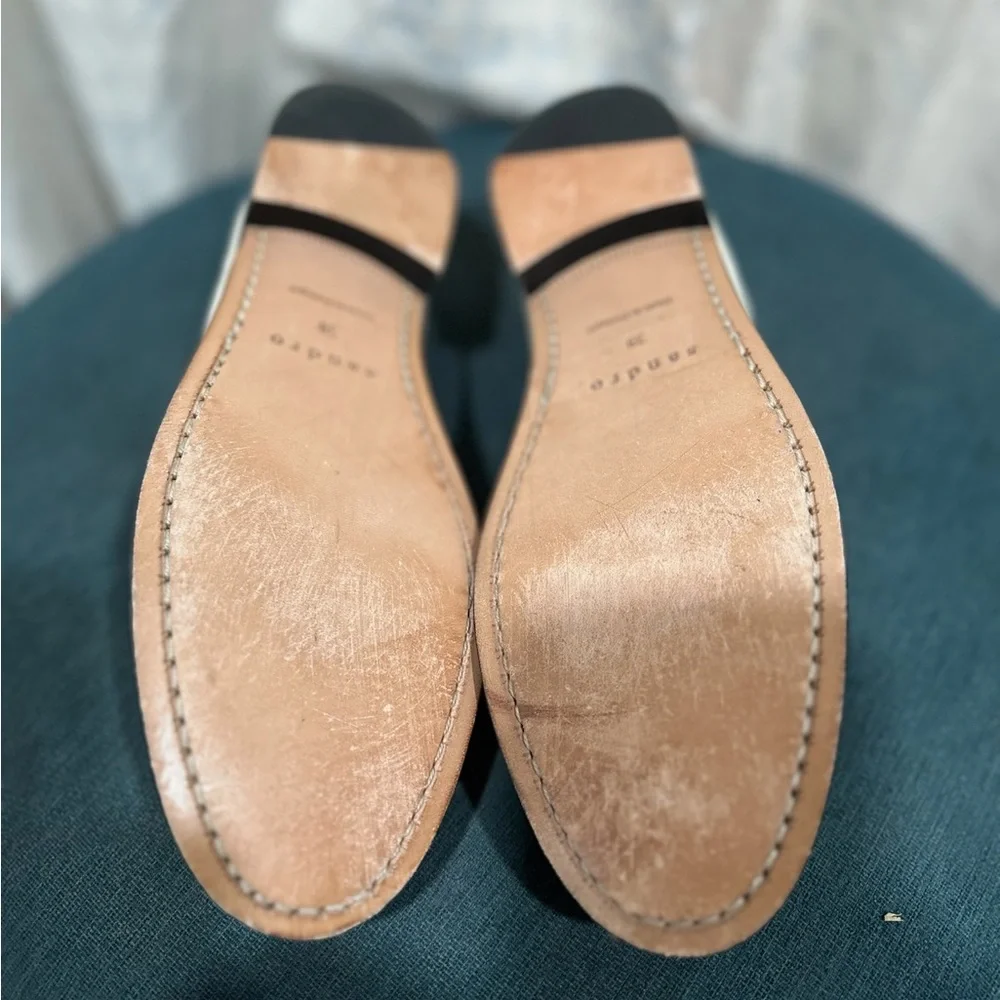 Sandro | Lizard Embossed Leather Loafers Size: 39 - Picture 6 of 9